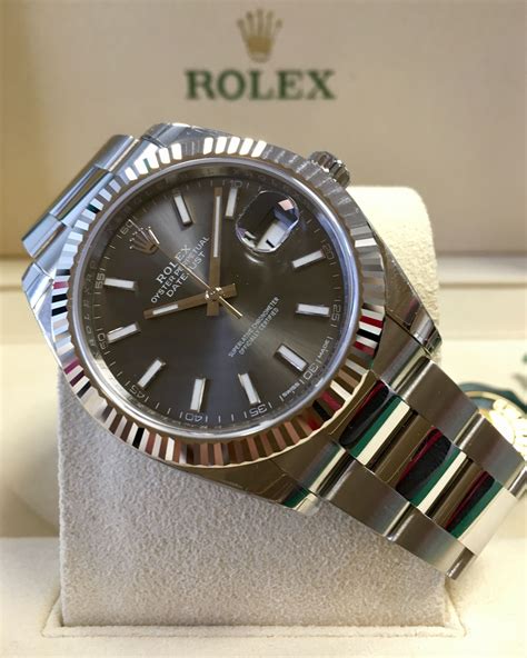 rolex datejust 41 dunkles rhodium|Rolex Datejust 41 retail price.